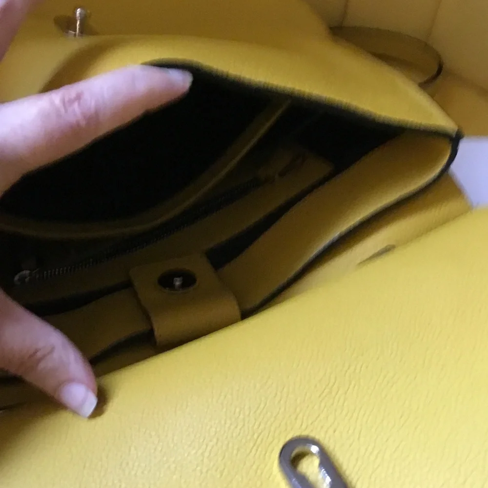 Marc Jacobs Waverly Satchel Crossbody Bag Mustard Yellow Leather & Suede